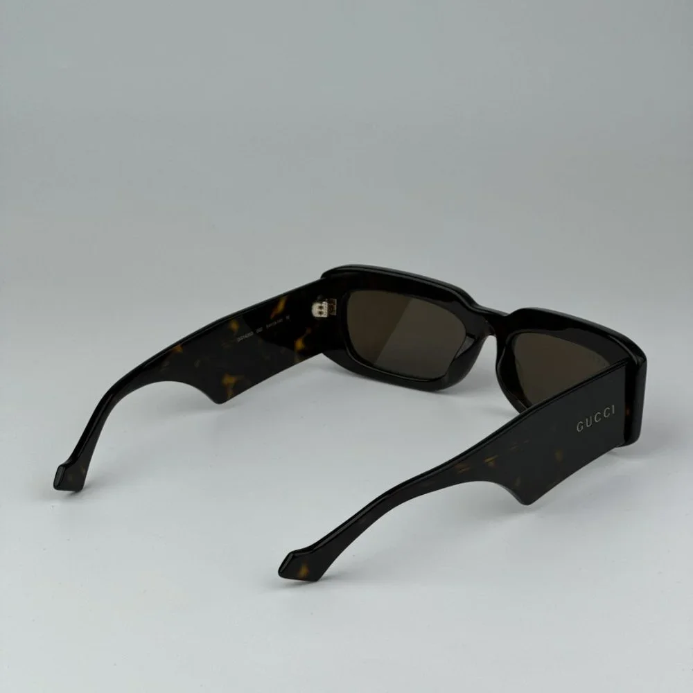 Gucci GG1426S 002 BRAND NEW Sunglasses Dark Havana Brown Unisex Rectangle